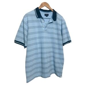 Arnold Palmer XL Blue Striped Golf Polo Shirt Short Sleeve Easy Care Preppy